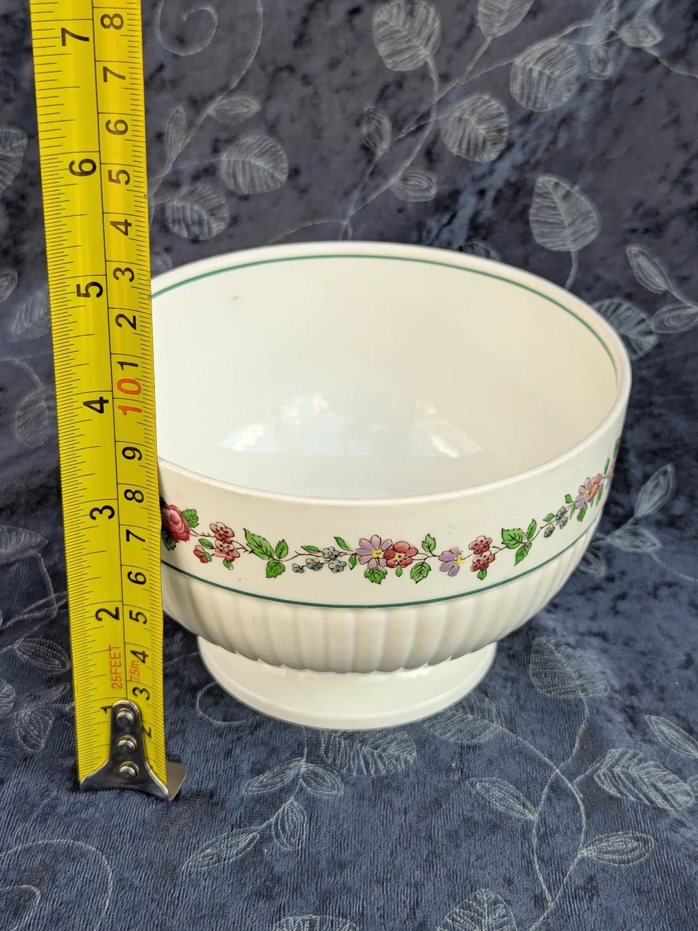 Vintage Wedgwood Belmar Sugar Bowl Floral Garland Footed 4.5 Inch Cottagecore